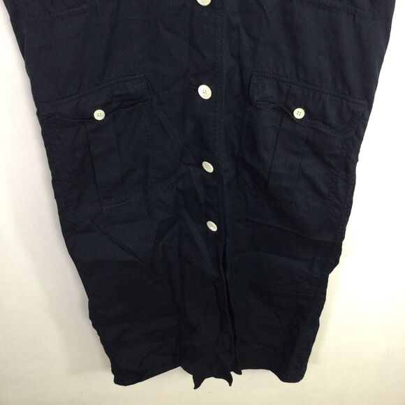 Fendi 365 Roma Womens Vintage Button-Up Midi Dress Cotton Collared Blue Size 44 - Picture 10 of 16